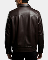 Mens Bomber Leather Jacket Classic Style Jim Zenith Brown Nappa